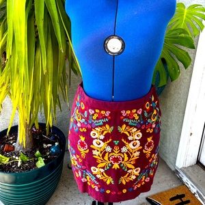 UmGee Embroidered Maroon MiniSkirt